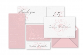粉红色的婚礼邮件邀请函素材