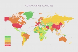 冠状病毒扩散感染地图