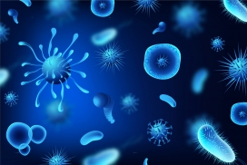 蓝色病毒微生物素材