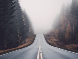 迷雾中的马路