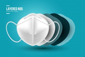 白色透气的N95呼吸口罩