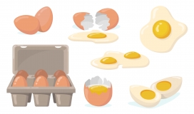 卡通鸡蛋蛋壳蛋黄素材下载