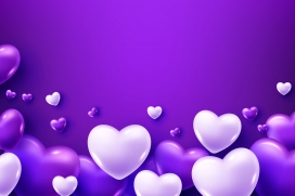 立体紫色气球素材