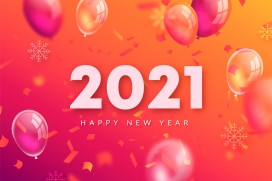 喜庆的2021新年快乐节日素材下载