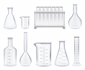 白色透明化学实验器皿素材下载