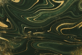 绿色金箔曲线液体花纹素材下载