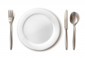 干净的西餐餐盘与刀叉素材下载