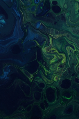 蓝绿色液体花纹抽象图