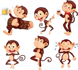 俏皮淘气的卡通猴子素材下载