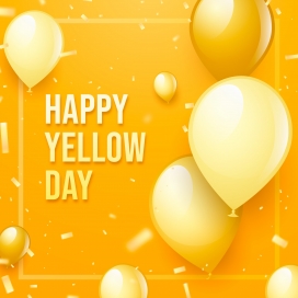 黄颜色的氢气球素材下载
