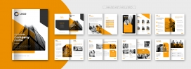 橘黄色的企业公司宣传册手册素材下载