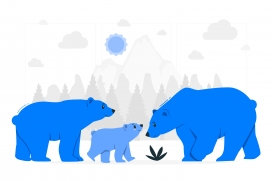 蓝色北极熊家族素材下载