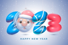 2023立体气球圣诞跨年字体