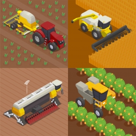 卡通农用车农用机素材下载
