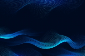 蓝色曲线动感梯度粒子波背景