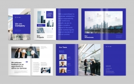 深蓝色建筑公司企业公司平面设计宣传册模板