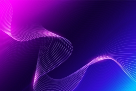 蓝紫色梯度粒子波背景科技素材