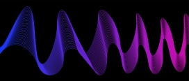 蓝紫色波浪曲线素材