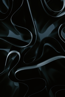 黑色扭曲质感的液态流体抽象图