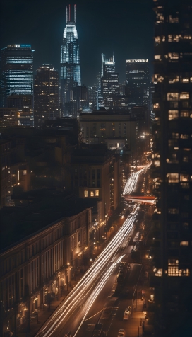 都市车流夜景图