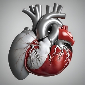 逼真的手绘人体心脏医学图