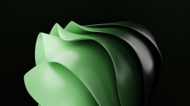 抽象绿色含苞欲放的塑胶花瓣