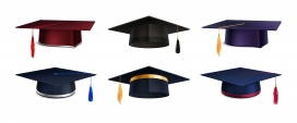 六款学士毕业帽素材