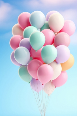 五颜六色多彩氢气球