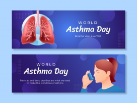 蓝色世界哮喘日海报素材