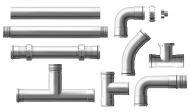 逼真的水管钢管螺栓连接件