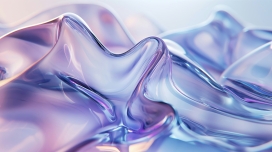 蓝紫色玻璃曲线的玻璃琉璃片