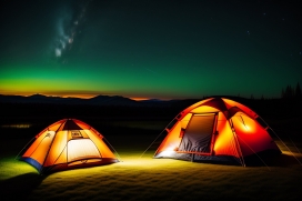 北极夜空下的2款户外露营帐篷