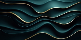 金色流畅的波浪曲线图