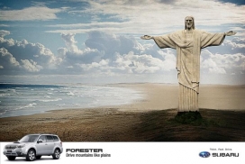 如履平地: 美国斯巴鲁越野汽车森林人平面广告