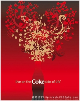 欧美20张可口可乐饮料漂亮的艺术插画