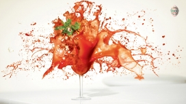 欧美创意果汁喷溅果汁水花广告