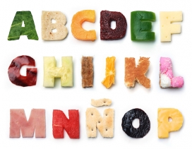 欧美Good Food水果食品拼盘英文字母设计欣赏