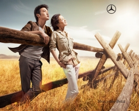 陆毅-鲍蕾夫妻代言梅赛德斯-奔驰B级豪华运动旅行车高清壁纸
