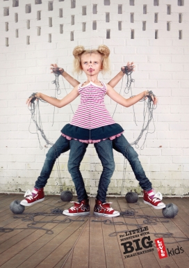 美国Levi's里维斯儿童牛仔裤平面广告--Little Monsters小怪兽孩子