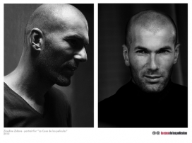 法国Zinedine Zidane齐达内球星2011年黑白人像
