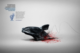 日本Cero Caza De Ballenas禁止捕鲸平面公益广告