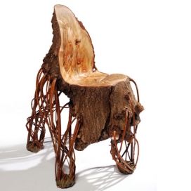 荷兰设计师弗洛Wubben-树藤木头椅子