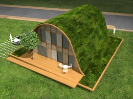巴黎建筑师Patrick Nadeau-驼峰绿色地球植物房子设计