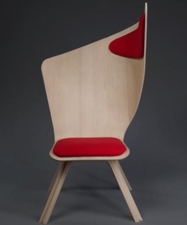 Matte Nyberg工业作品-红色扭曲靠背椅设计