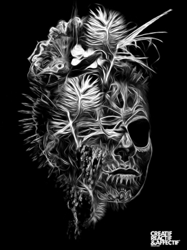 BLACK & WHITE FACES黑白插画-巴黎obery nicolas摄影师作品