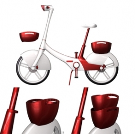 Velo Chic女性红色电动车设计欣赏-美国Guo-Shiung Hung设计师作品