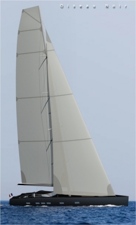 航行速度非常快的47米单桅概念帆船-法国卡兰坦Sylvain VIAU设计师作品