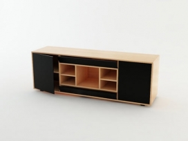 新思维狭小空间橱柜设计-餐具柜/电视柜和一个茶几