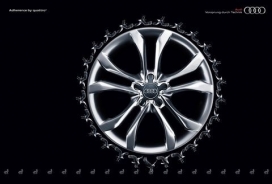 奥迪汽车轮胎平面广告