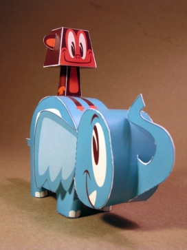 Breathephant为儿童慈善医院做的纸象玩具-美国Matthew Hawkins玩具设计师作品